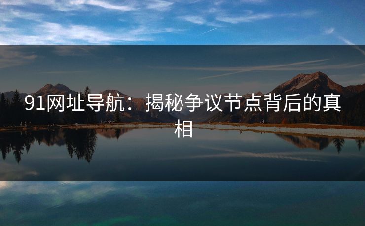91网址导航:揭秘争议节点背后的真相 91网址导航:揭秘争议节点背后的真相