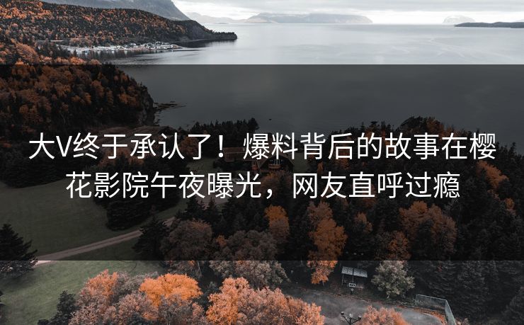大V终于承认了！爆料背后的故事在樱花影院午夜曝光，网友直呼过瘾
